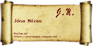 Jóna Mózes névjegykártya